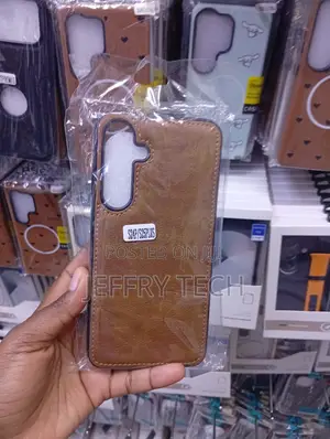 Brown Faux-Leather Back Cover Case for the Samsung Galaxy S24 Plus