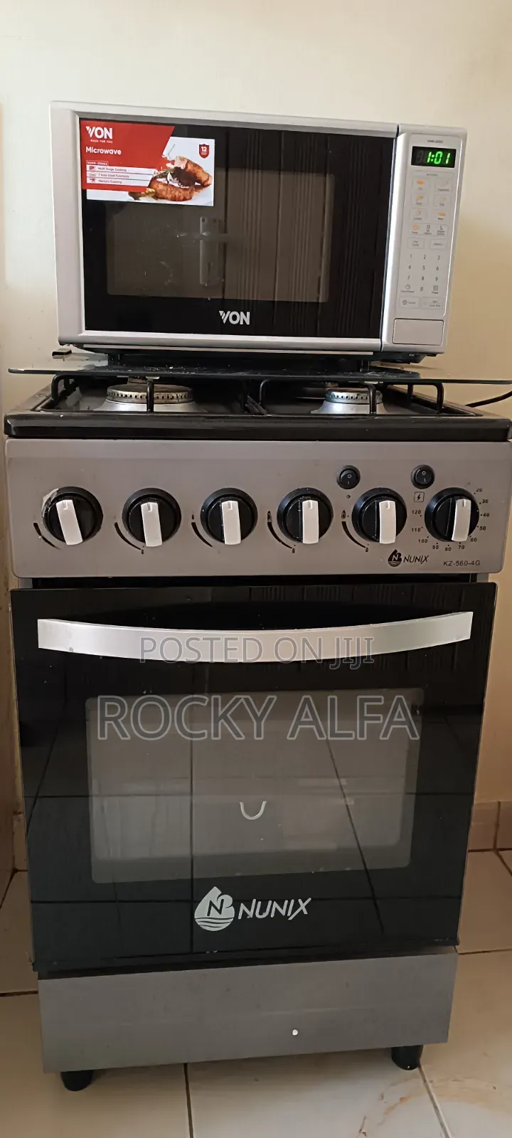 Quick Sale Von Microwave and Nunix Gas Cooker