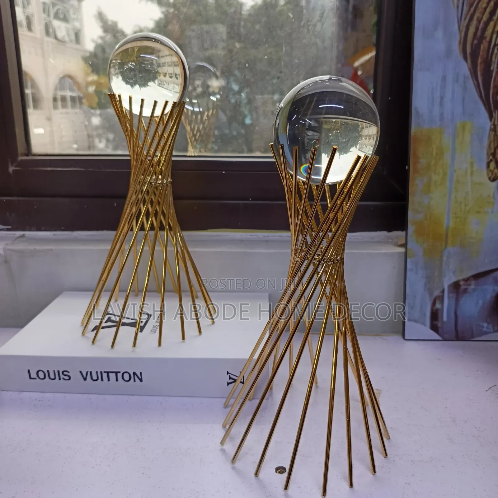 Gold Crystal Ball Decor
