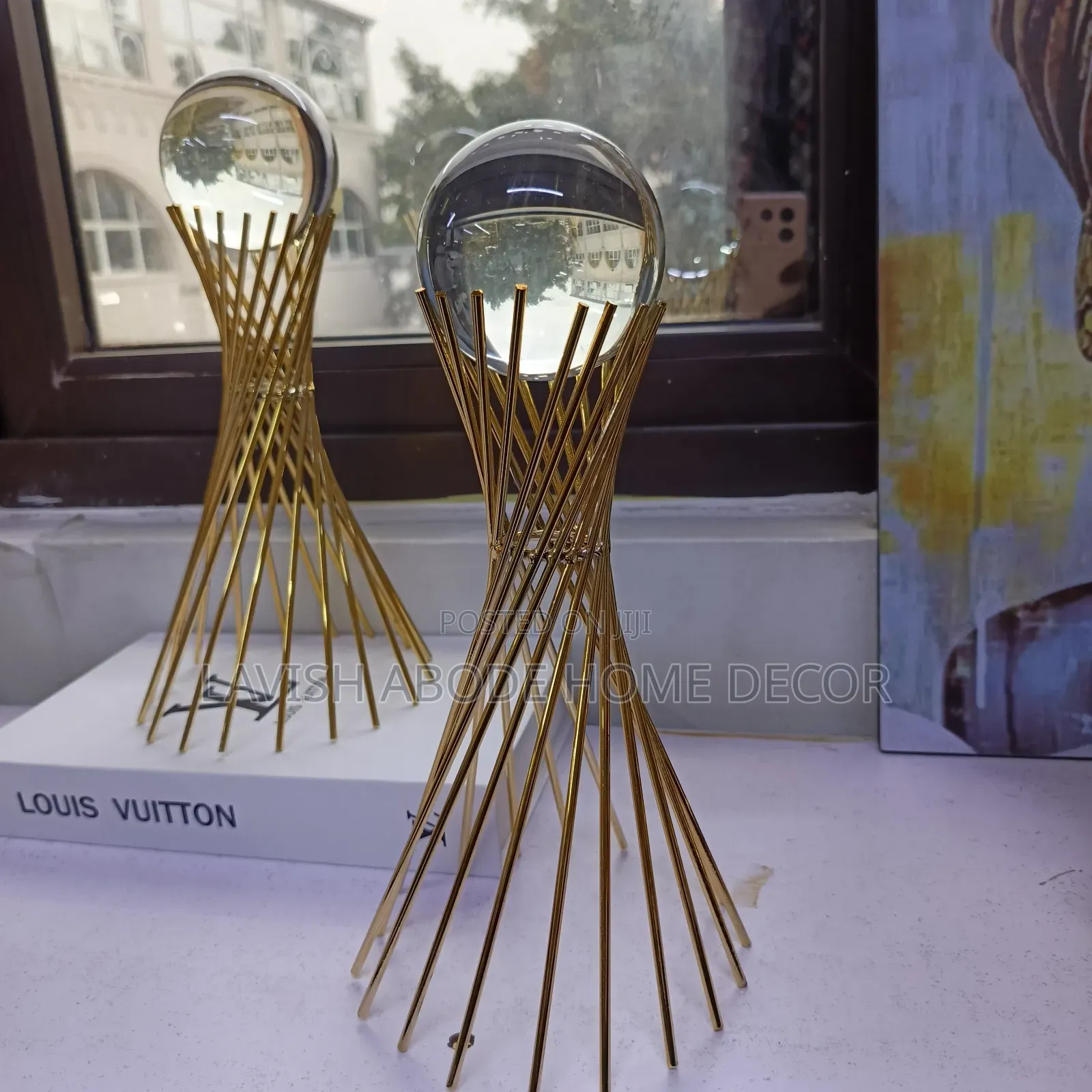 Gold Crystal Ball Decor