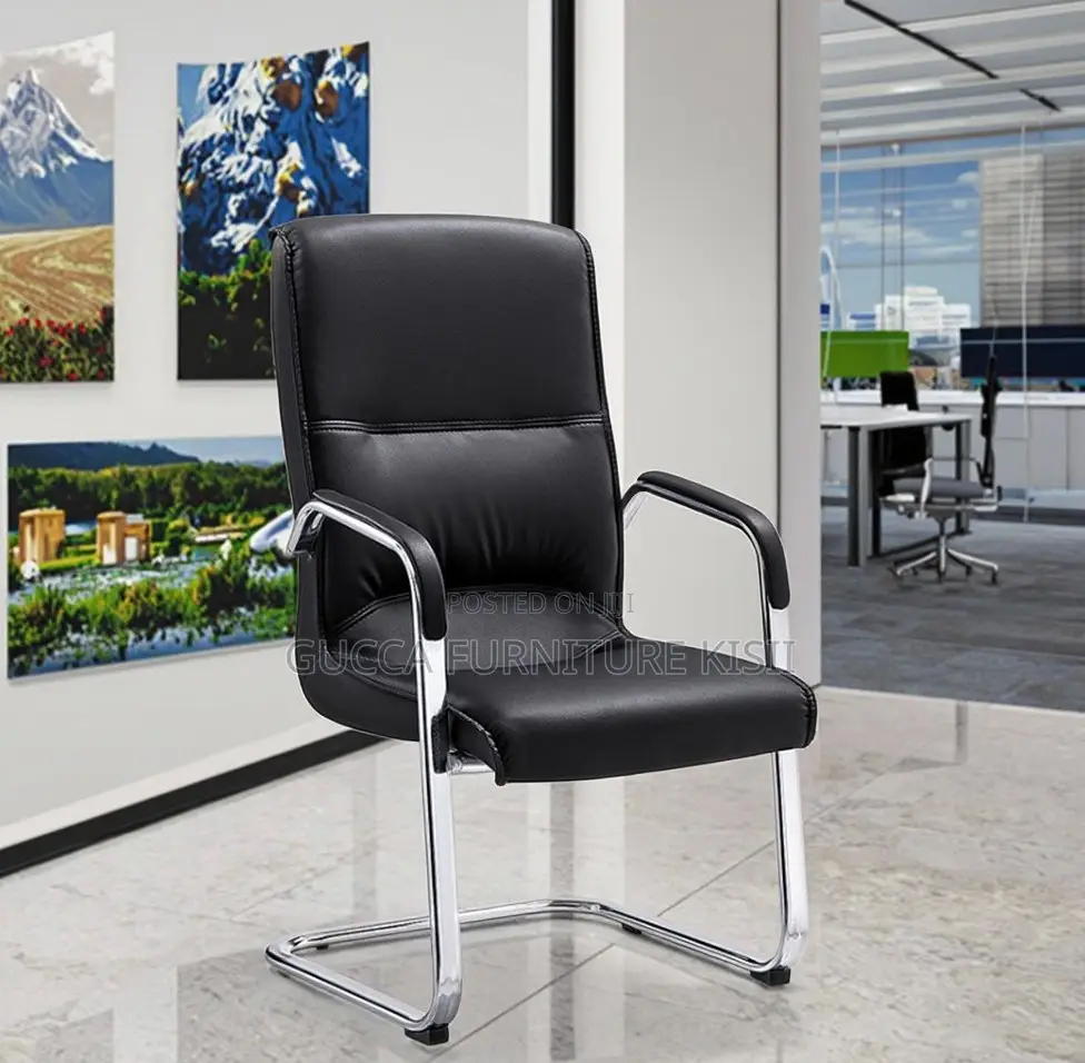 Office Chair; Executive High Back Leather Visitors Seat