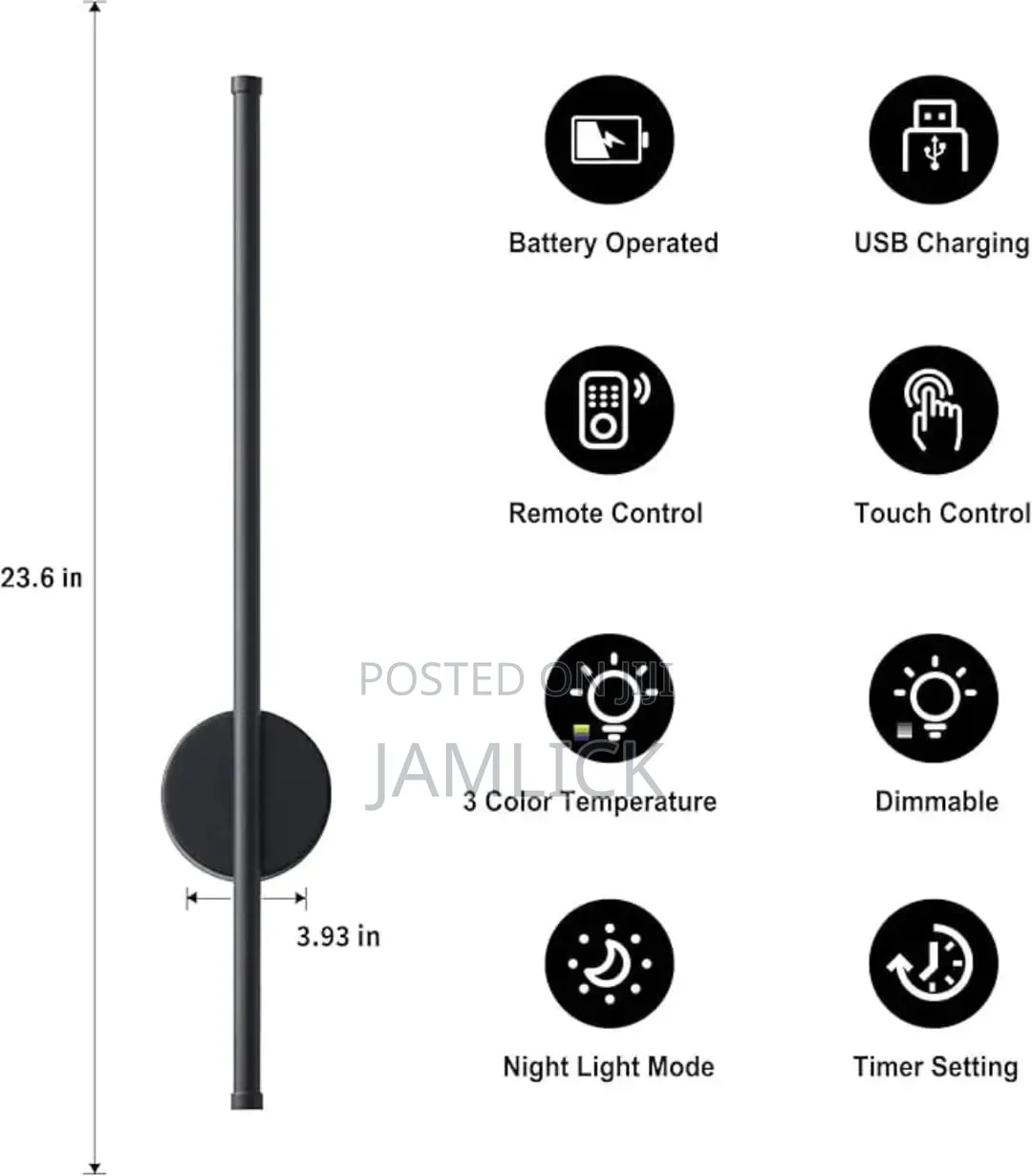 Modern Wireless LED Wall Sconce With Remote Control - Av