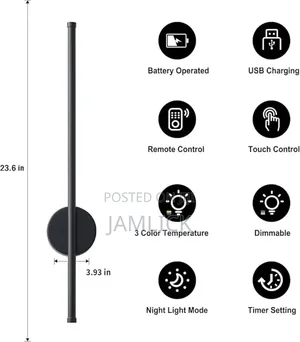 Modern Wireless LED Wall Sconce With Remote Control - Av