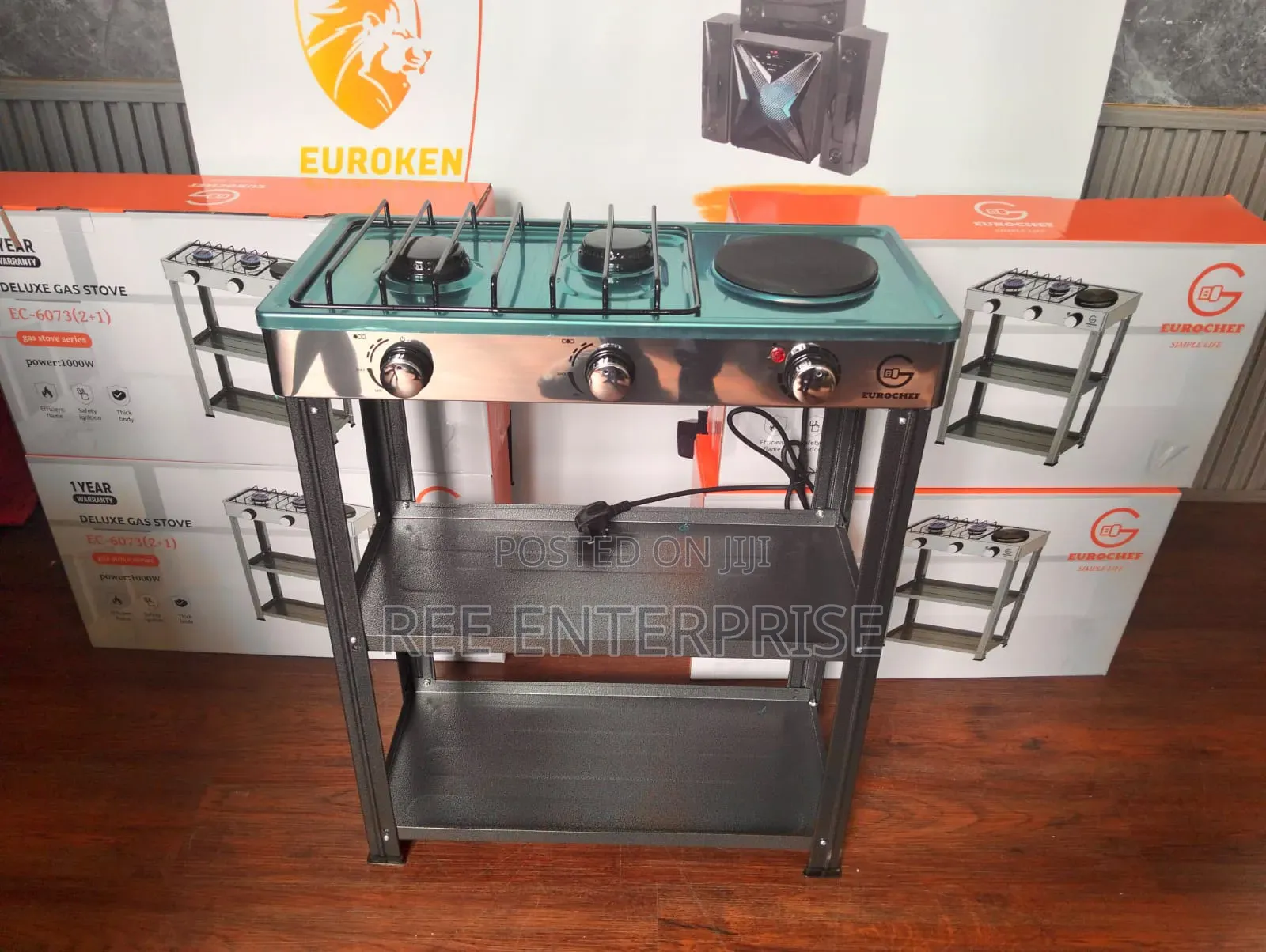 Eurochef Deluxe Gas Stove 2gas+ 1 Electric Cooker