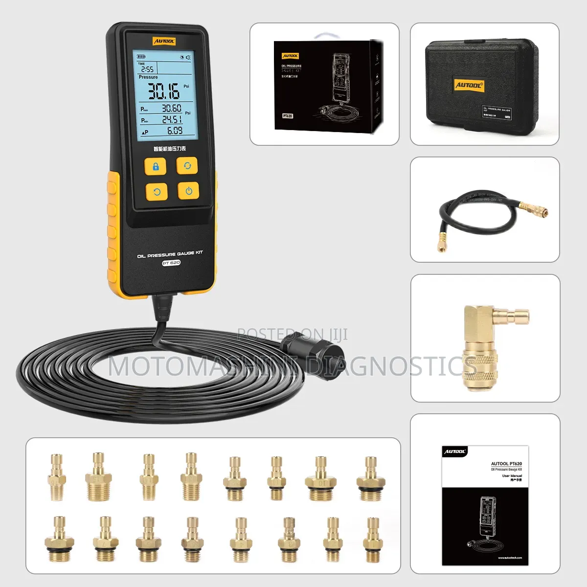 Digital Vehicle Engine Oil Pressure Tester Gauge Kit 
Autool Pt620