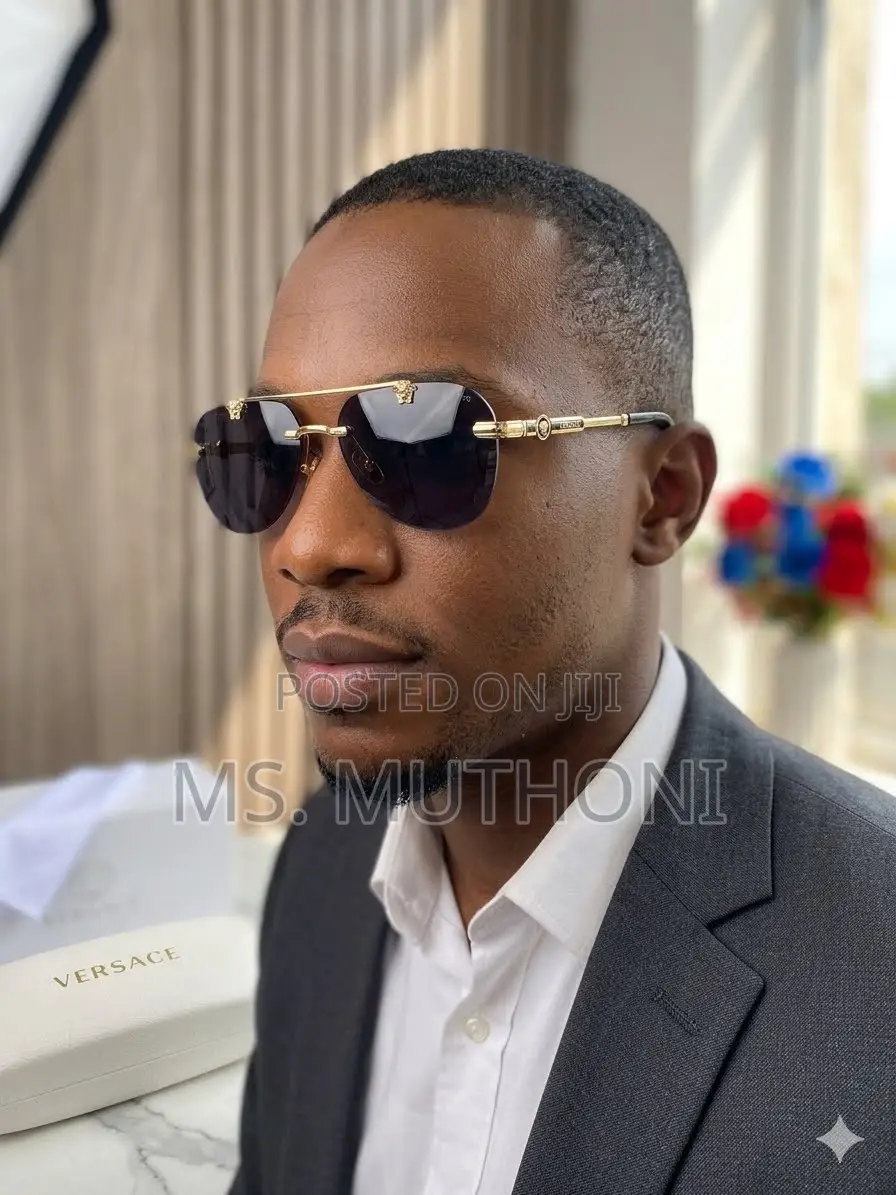 Polarized Versace VE2296 Rimless Pilot Sunglasses
