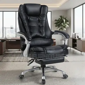 Office Chairs; Leather Boss Black Iron High Backrest Office Chair
