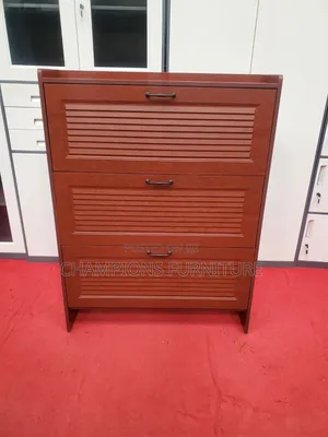 Brown Mahogany Shoe Cabinet