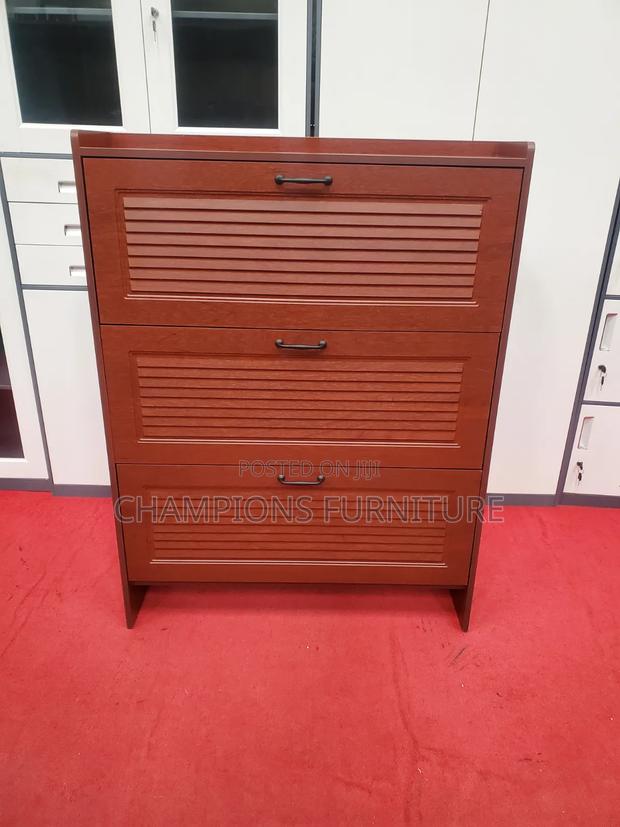 Brown Mahogany Shoe Cabinet