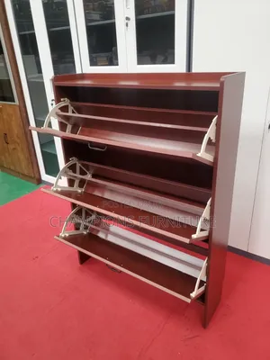 Brown Mahogany Shoe Cabinet