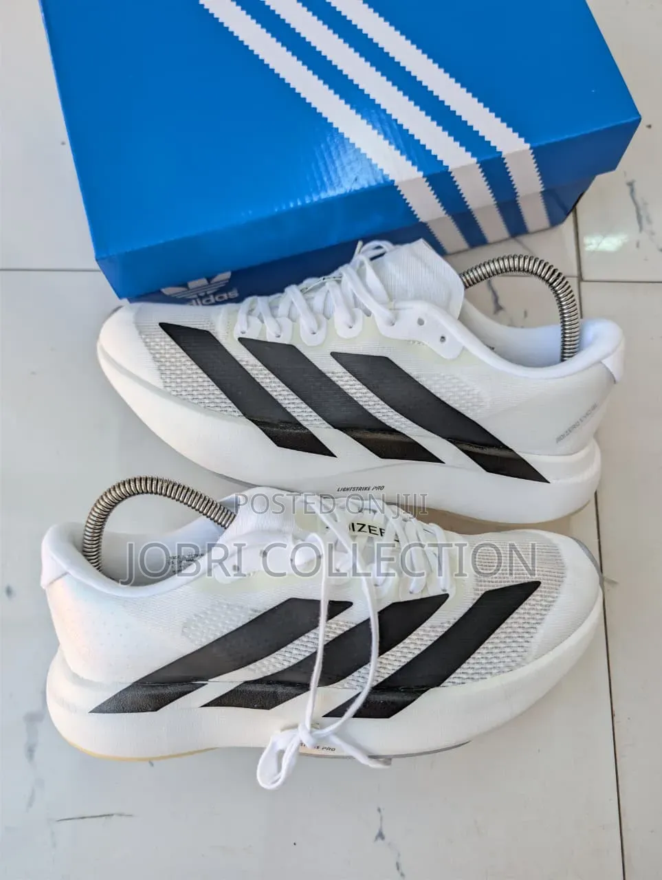 Adizero White Striped Black Gym Sneakers