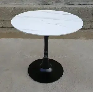 Coffee Table; Black Round Marble Family Coffee Table