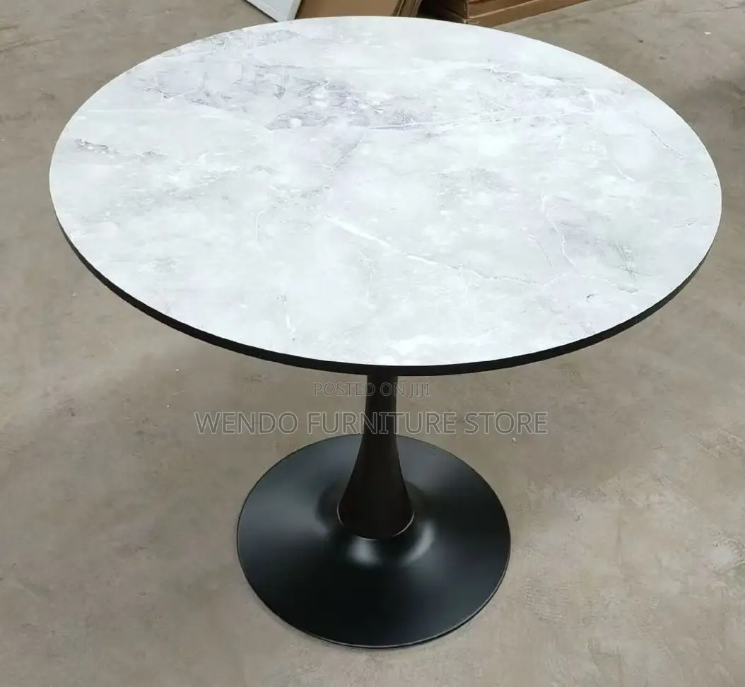 Coffee Table; Black Round Marble Family Coffee Table