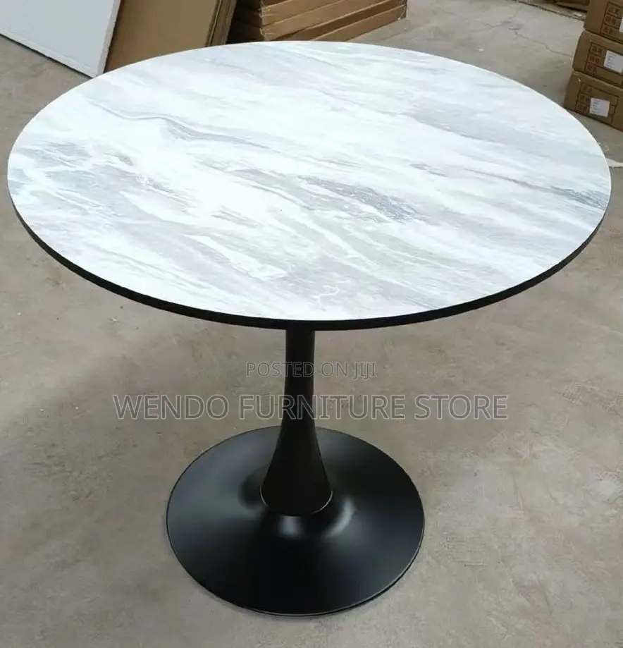 Coffee Table; Black Round Marble Family Coffee Table