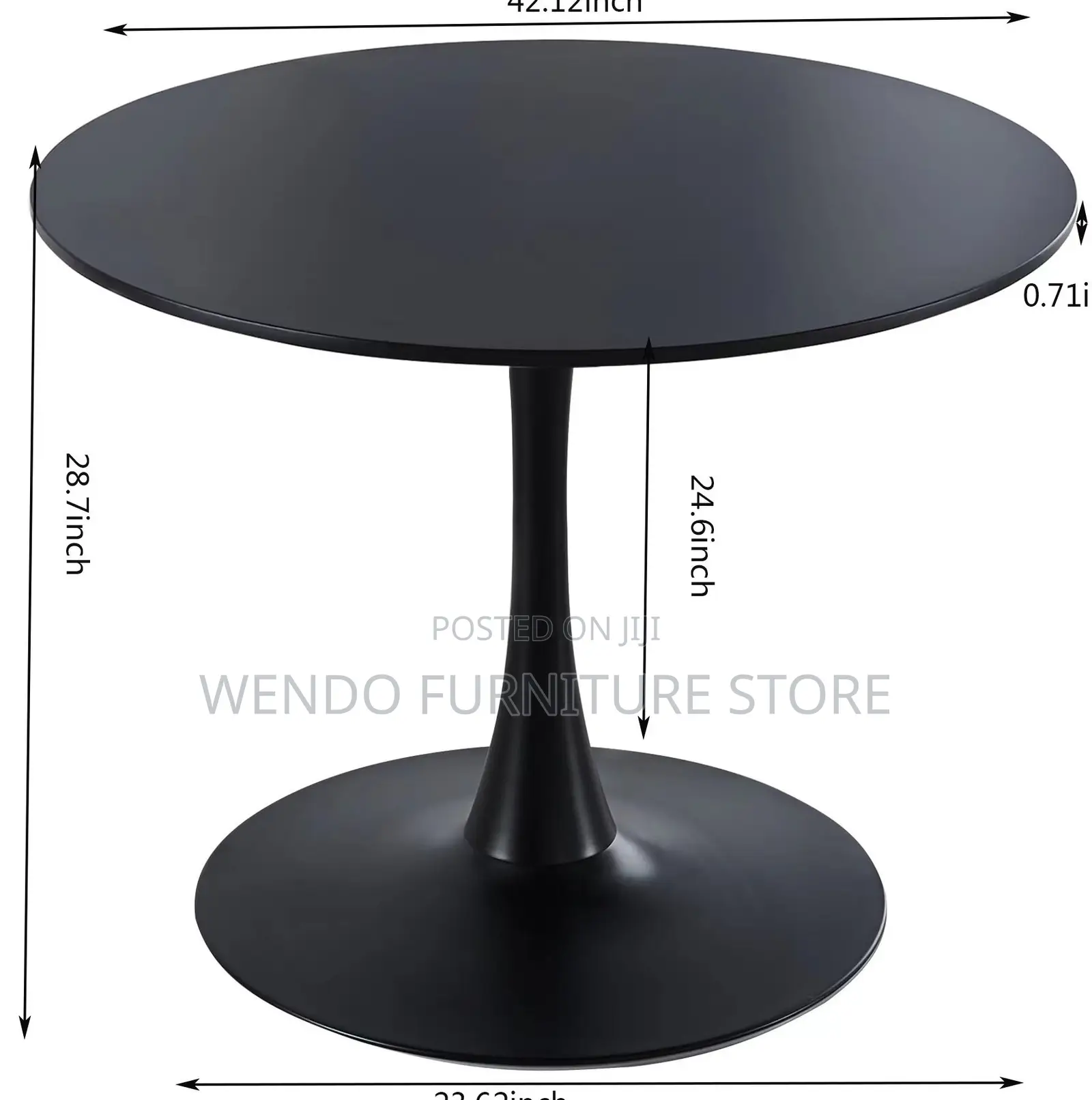 Coffee Table; Black Round Marble Family Coffee Table