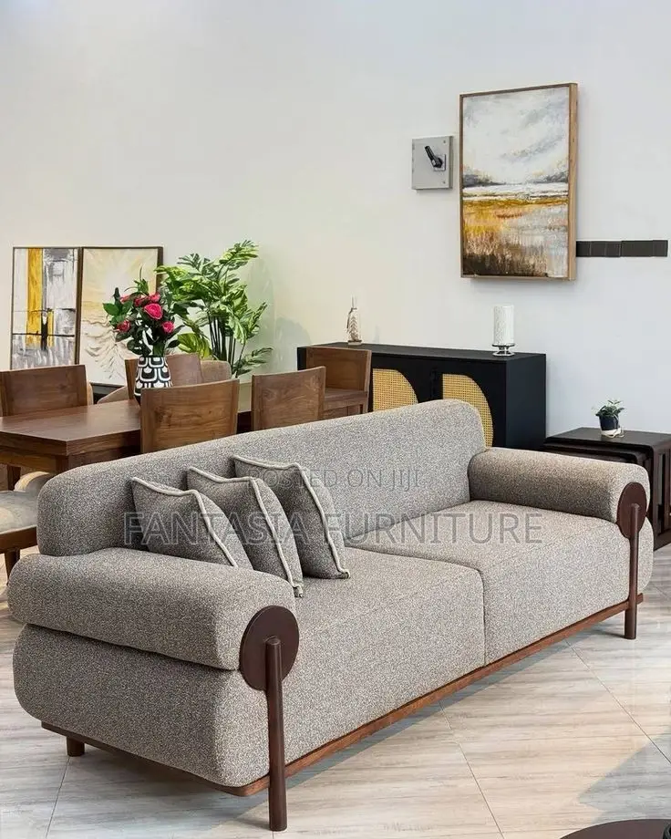Executive Modern Grey 3-Seater Sofa