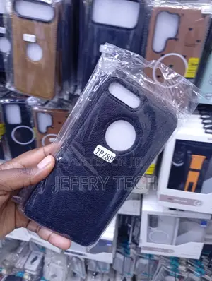 Black Faux Leather Back Cover Case Designed for the iPhone 7 Plus