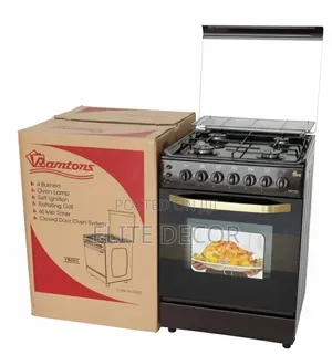 Ramtons 55×60cm Full Gas Standing Cooker – 4 Gas Burners Gas Oven