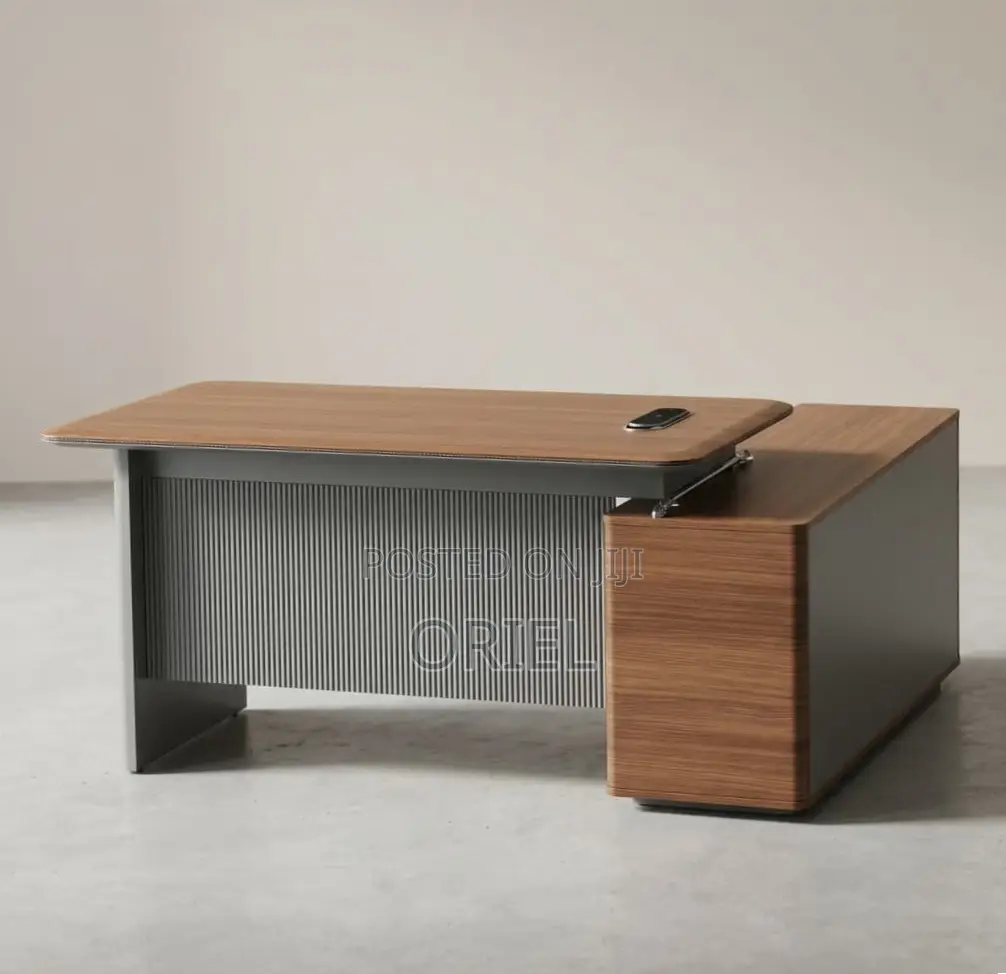 Office Desk : 1.8M Contemporary L-Shaped Office Desk