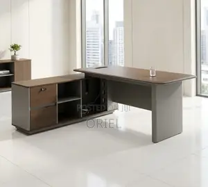 Office Desk : 1.8M Contemporary L-Shaped Office Desk