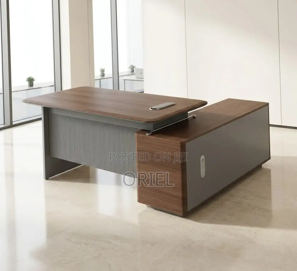 Office Desk : 1.8M Contemporary L-Shaped Office Desk
