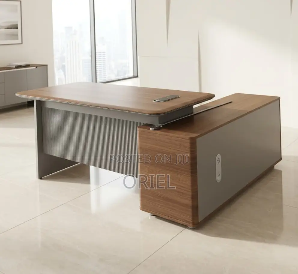 Office Desk : 1.8M Contemporary L-Shaped Office Desk