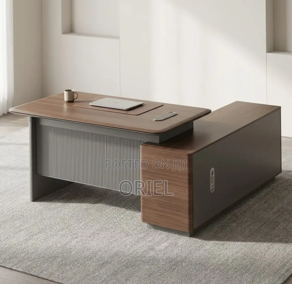 Office Desk : 1.8M Contemporary L-Shaped Office Desk