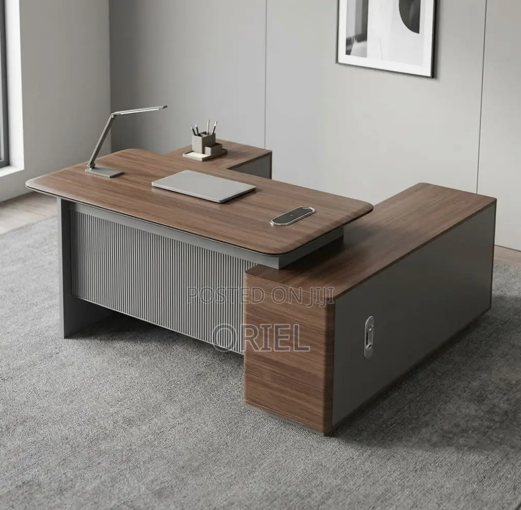 Office Desk : 1.8M Contemporary L-Shaped Office Desk