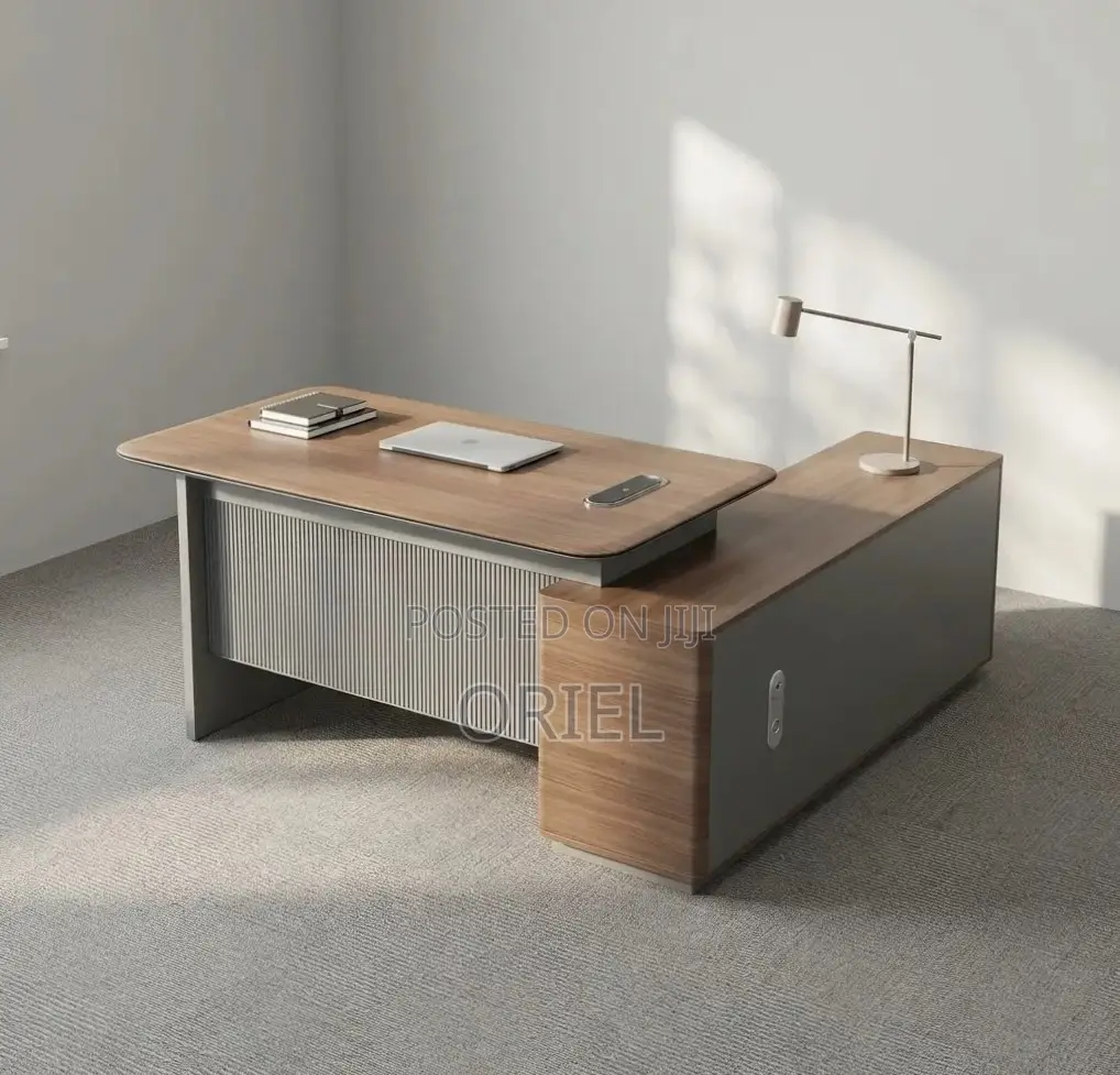 Office Desk : 1.8M Contemporary L-Shaped Office Desk