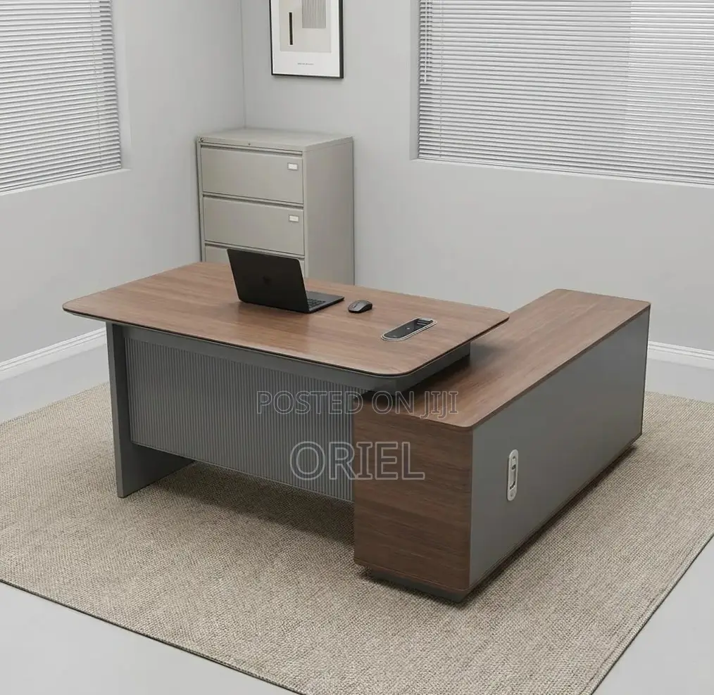 Office Desk : 1.8M Contemporary L-Shaped Office Desk