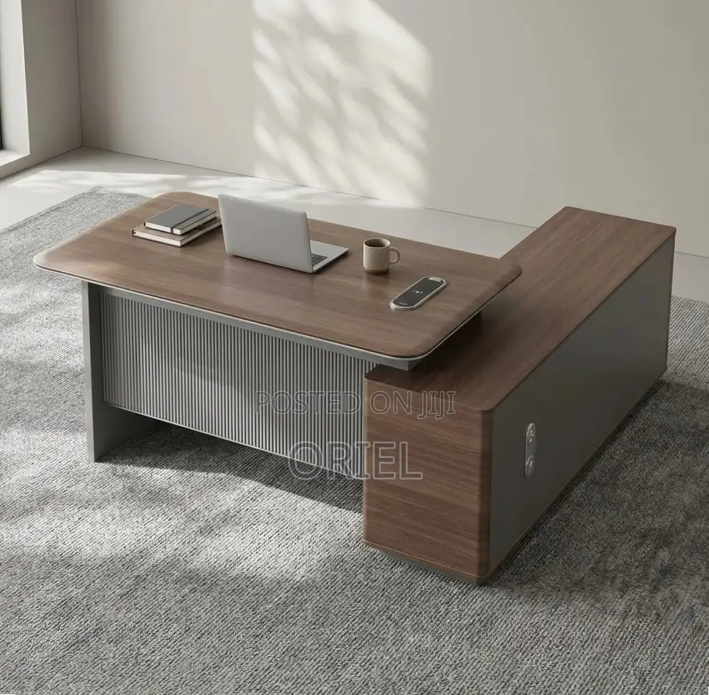 Office Desk : 1.8M Contemporary L-Shaped Office Desk