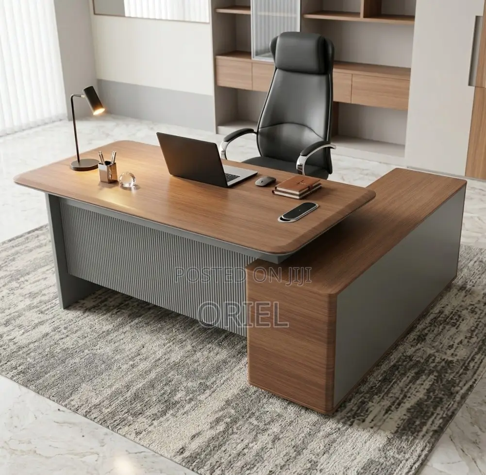 Office Desk : 1.8M Contemporary L-Shaped Office Desk