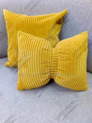 Mustard Yellow Throw Pillow Bow Tie Pillow -Elegant Home Decor