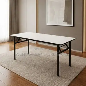 Office Table;1.8 Meters Foldable Spacious White Home Office Table