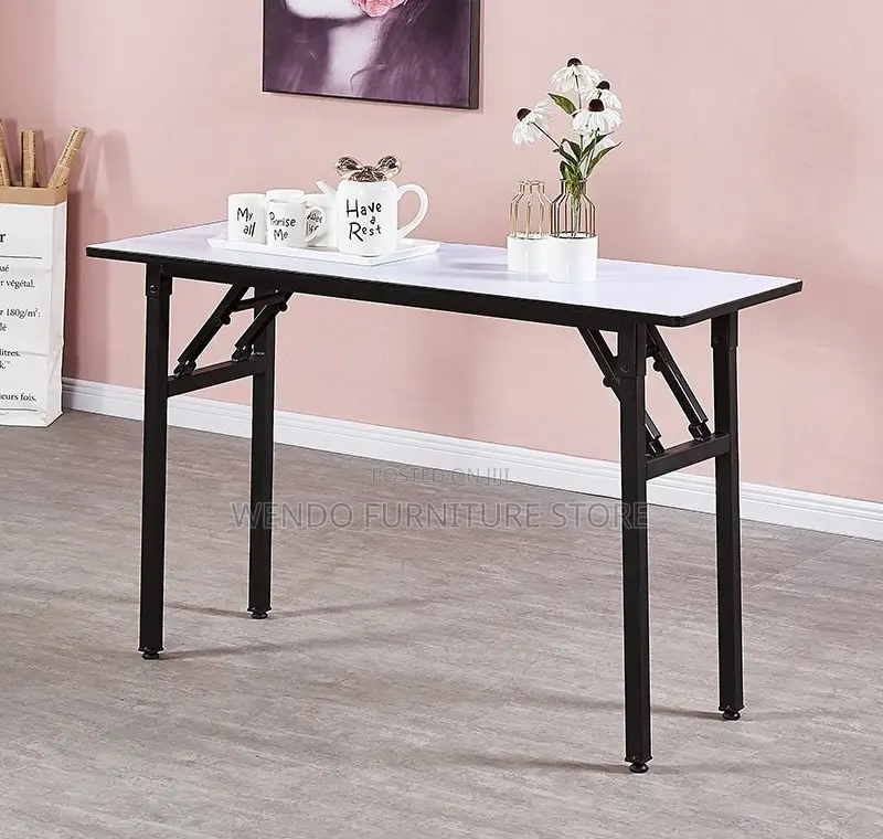Office Table;1.8 Meters Foldable Spacious White Home Office Table