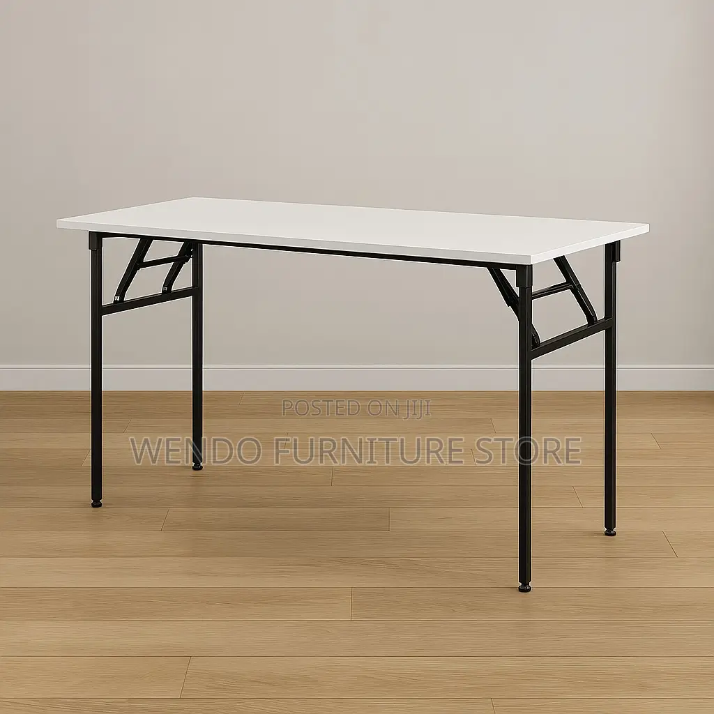 Office Table;1.8 Meters Foldable Spacious White Home Office Table