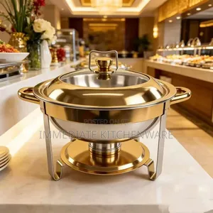 *Elegant Round 6-Litre Stainless Steel Chafing Dish*