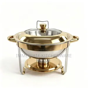 *Elegant Round 6-Litre Stainless Steel Chafing Dish*