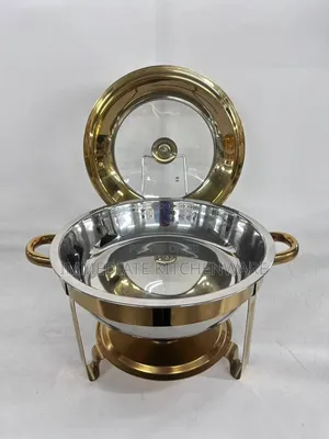 *Elegant Round 6-Litre Stainless Steel Chafing Dish*
