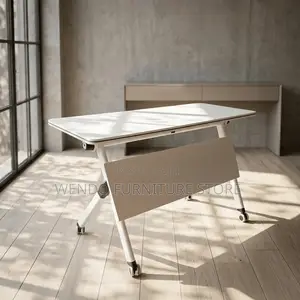 Office Desk; 1200mm White Foldable Office Conference Training Table