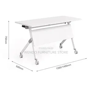 Office Desk; 1200mm White Foldable Office Conference Training Table
