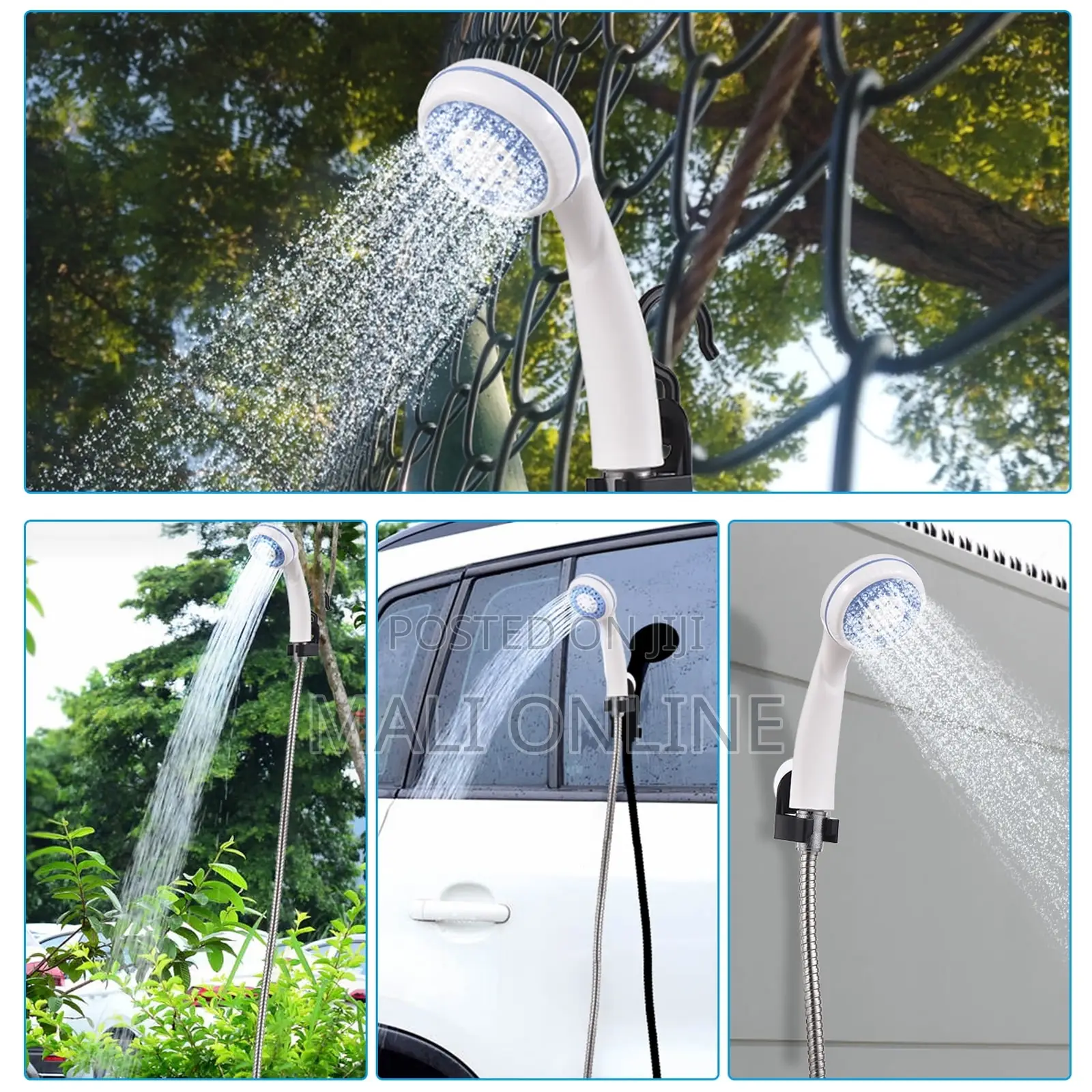 USB Rechargeable Pump Camping Shower Electric 1.5m Hose Handheld