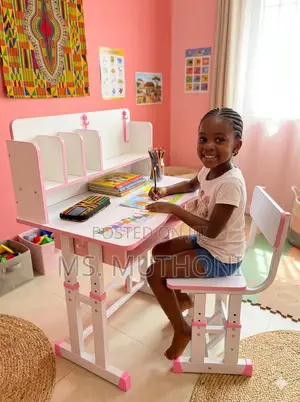 Girls Ergonomic Kids Study Desk Chair Set