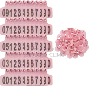 Pink Weather-Resistant Small Tags for Goats