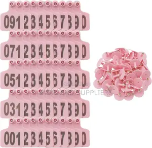Pink Weather-Resistant Small Tags for Goats
