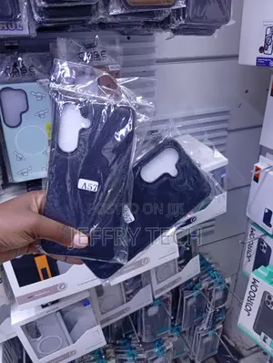 Dark Blue or Black Faux-Leather Phone Case for the Samsung Galaxy A57