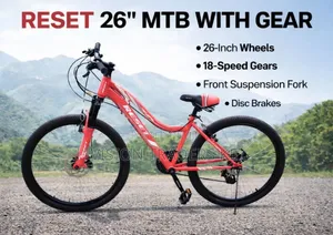 RESET MTB Size 26" Wheel With Front Suspension, Gear and Disc Break