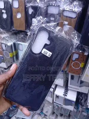 Black Faux-Leather Textured Phone Case for a Samsung Galaxy A56 5G