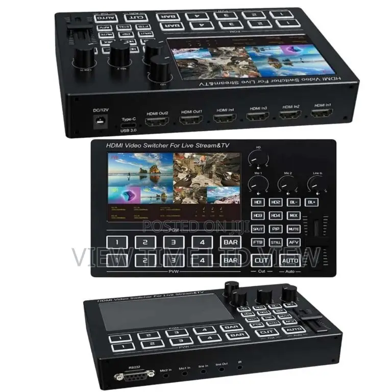 4-Channel HDMI Live Streaming Video Switcher With 5-Inch Screen