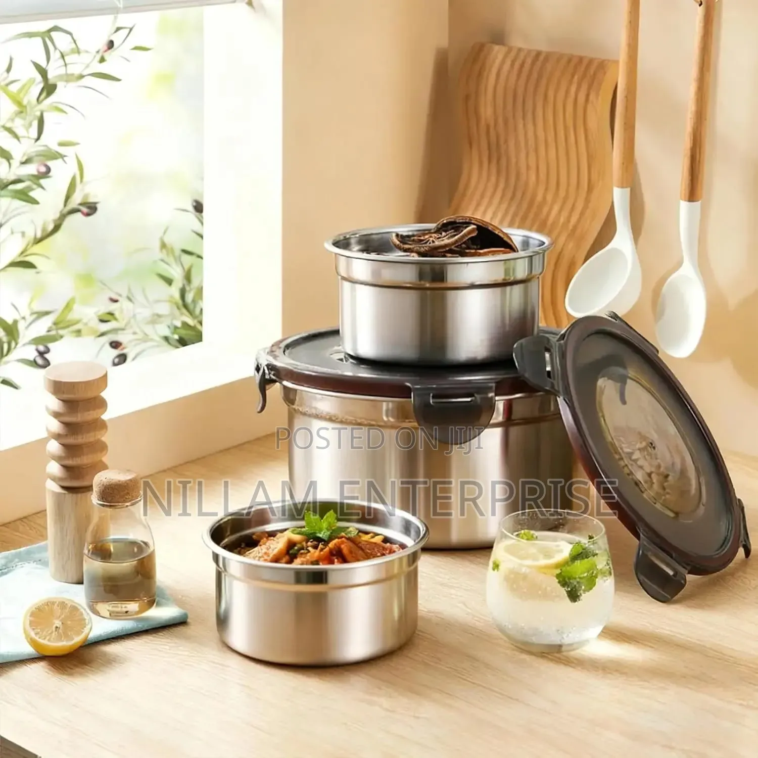 *3 PCS Stainless Steel Lunch Box Set*